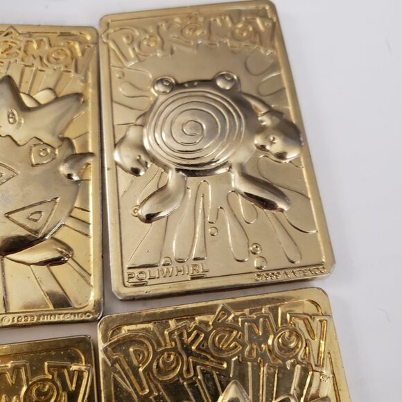1999 Burger King Nintendo Pokemon 23K Gold Plated Trading Cards Mewtwo, Togepi - Picture 3 of 7